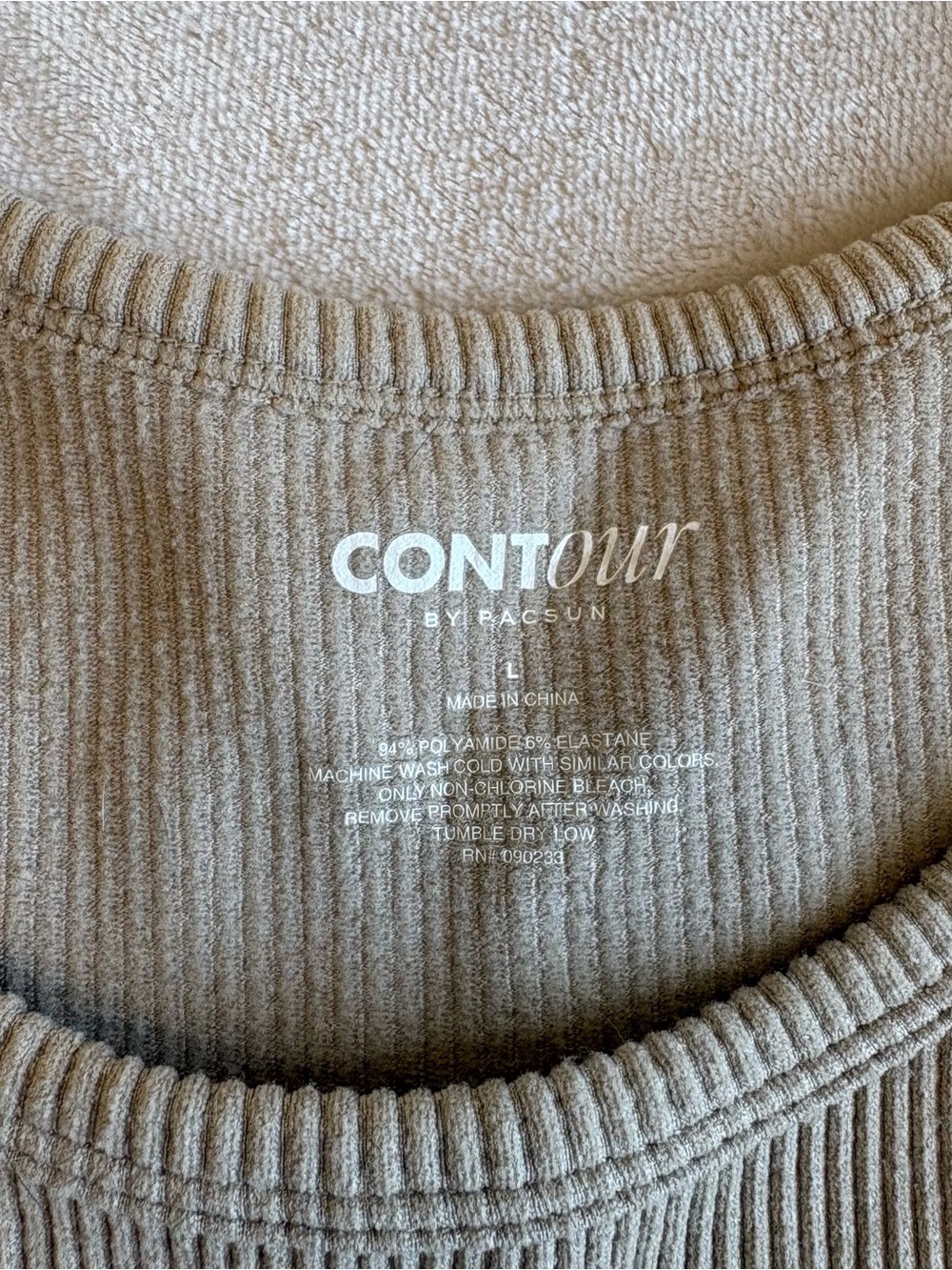Pac Sun Tan Ribbed Crop Top - Picture 2 of 5